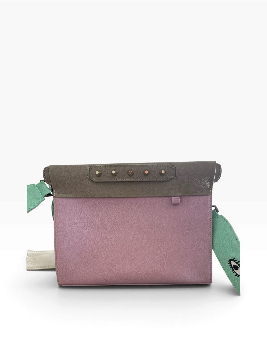 Min & Mon Vali Small Lavender Leather Crossbody Eye Strap Bag & Card Case Set — image 4 of 8